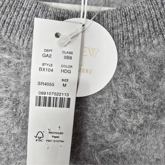 J. Crew Gray Brushed Cashmere Relaxed Oversized Crewneck Sweater - Picture 5 of 8